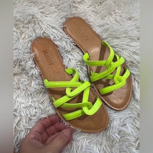 SCHUTZ Lyta Patent Strappy Slide Sandals - Size 7 - NWOT - Picture 1 of 6